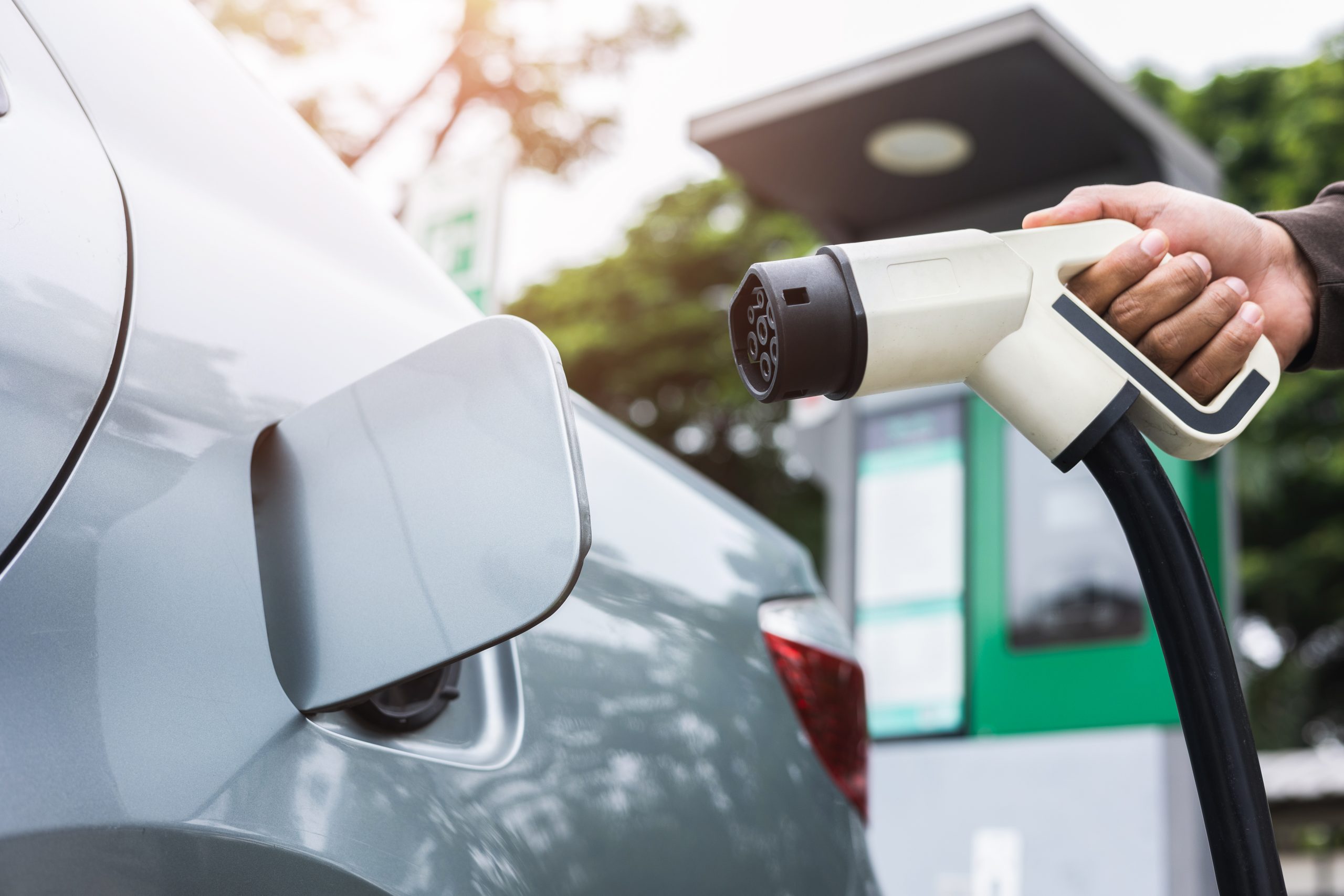 ID TECH payment hardware at an EV charging station